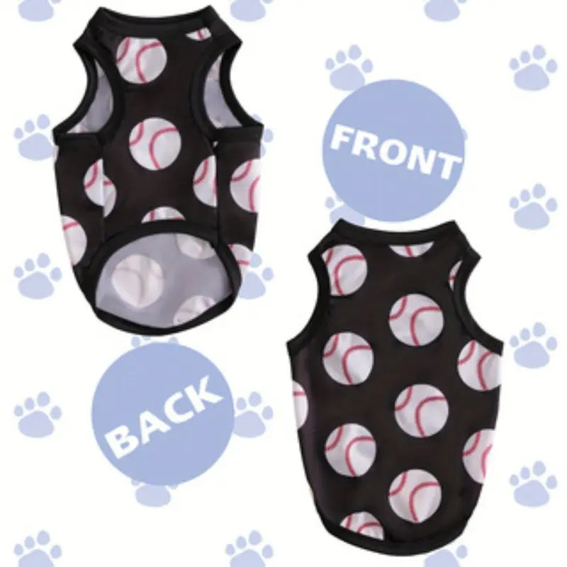 2-Pack Baseball Style Dog Tank Tops, Breathable Sleeveless Pet Clothes, Puppy Clothes, Suitable for Small to Medium Dogs, All-Season Wear