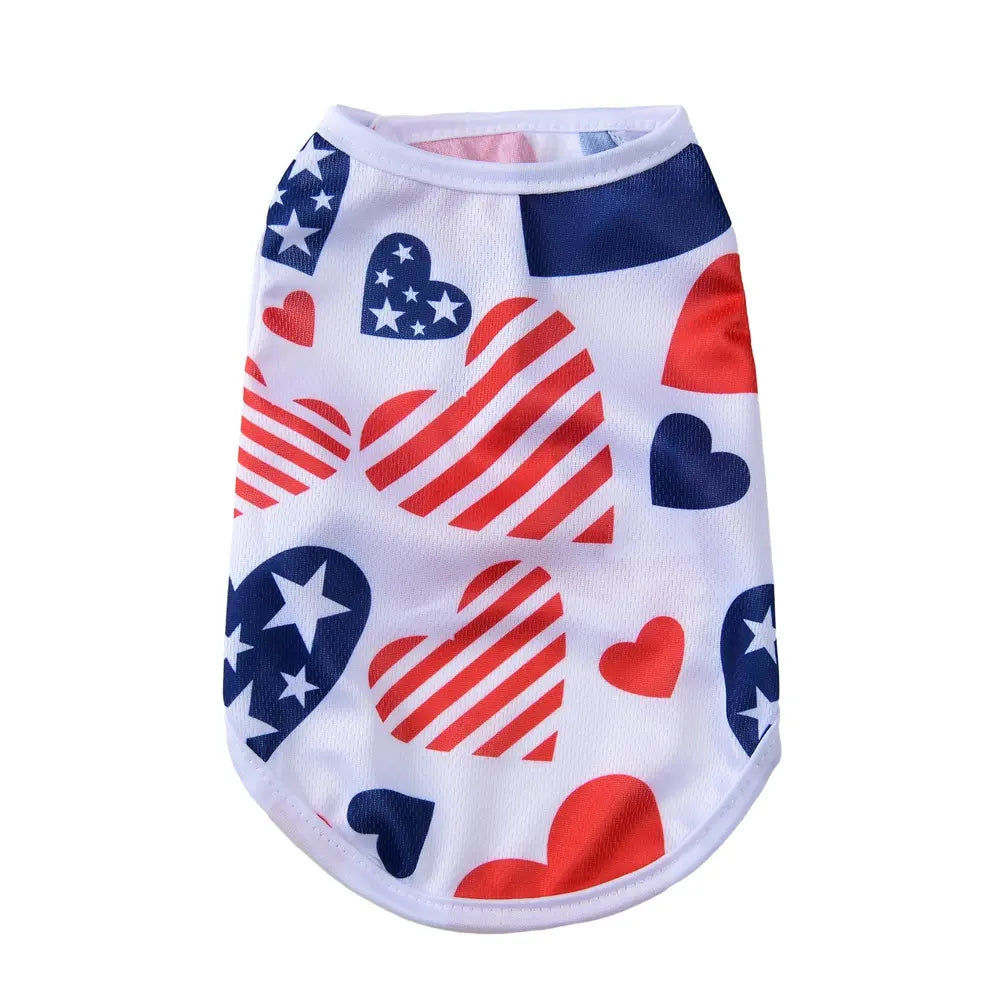 American Flag Dog Vest, Breathable Mesh Soft Lightweight, Small Dogs Patriotic Summer Clothes, Pet Clothing for Spring and Summer, Puppy Clothes