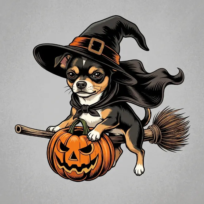 Custom Dog Comfort Colors 50+ |Funny Halloween Themed Shirt for Dog Lovers |Breed Specific Witch Costume Dog Print Tee Cute Halloween Style | Halloween Gift for Dog Lovers