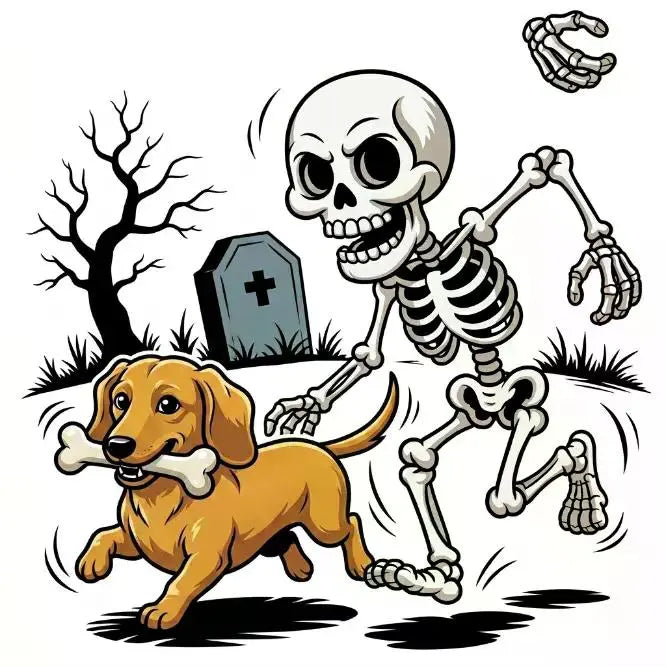 Comfort Colors Violet Custom Halloween Skeleton Dog T-Shirt, 50+ Dog Breeds Available, Funny Spooky Season Pet Lover Tee