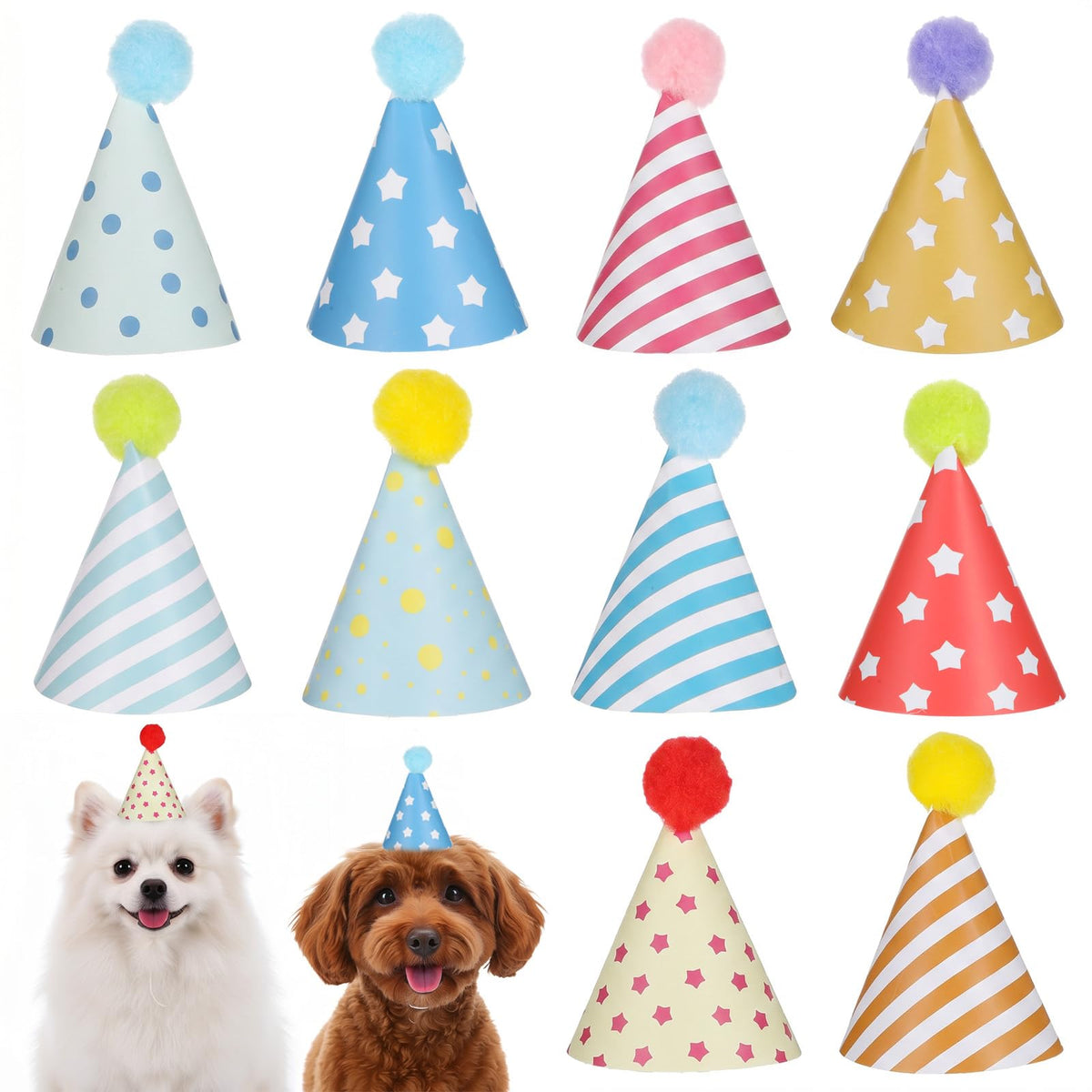 Tucnoeu 10pcs Colorful Mini Party Hats, Cute Party Hats for Stuffed Animals