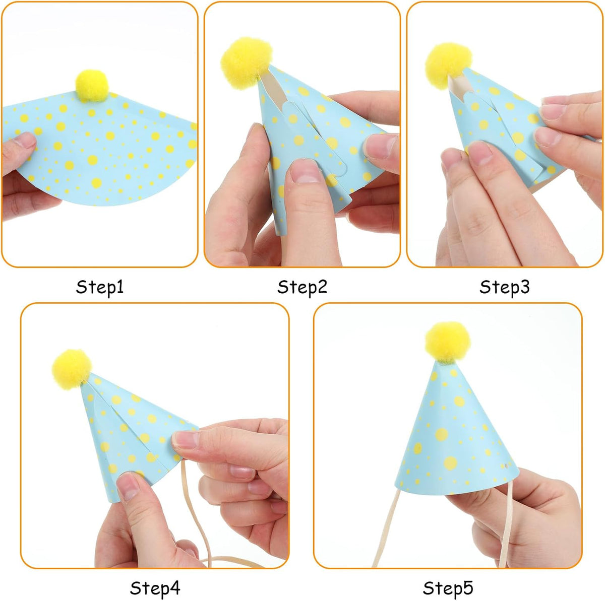 Tucnoeu 10pcs Colorful Mini Party Hats, Cute Party Hats for Stuffed Animals