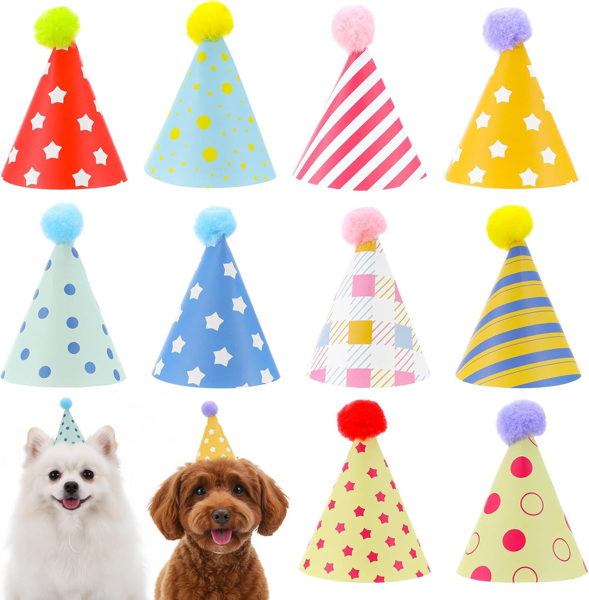 Tucnoeu 10pcs Colorful Mini Party Hats, Cute Party Hats for Stuffed Animals