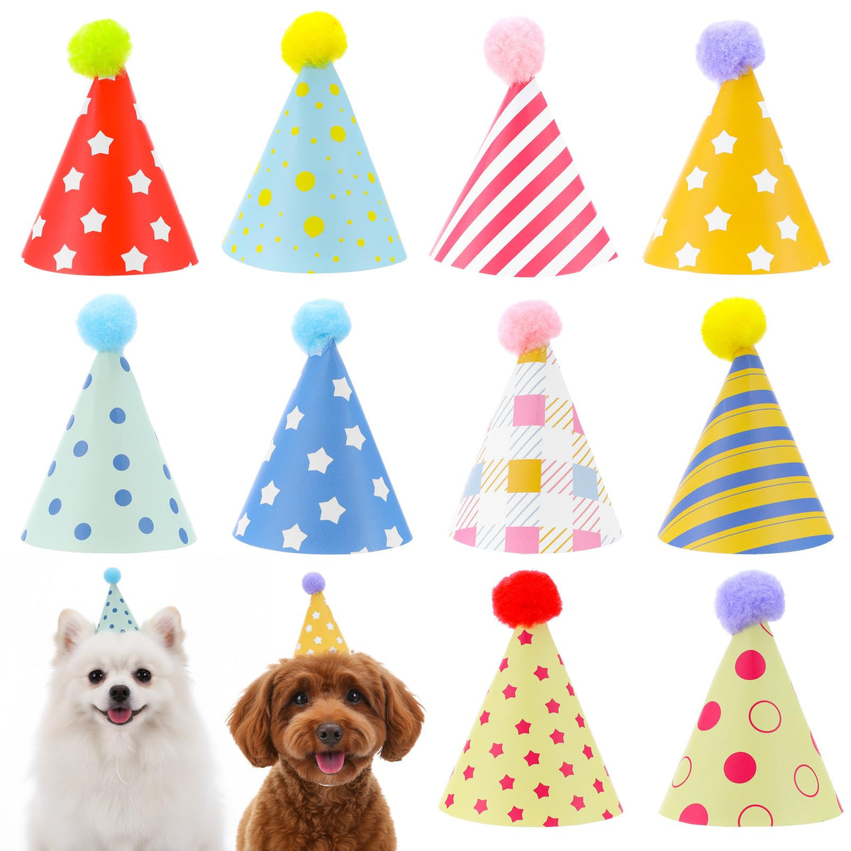 Tucnoeu 10pcs Colorful Mini Party Hats, Cute Party Hats for Stuffed Animals
