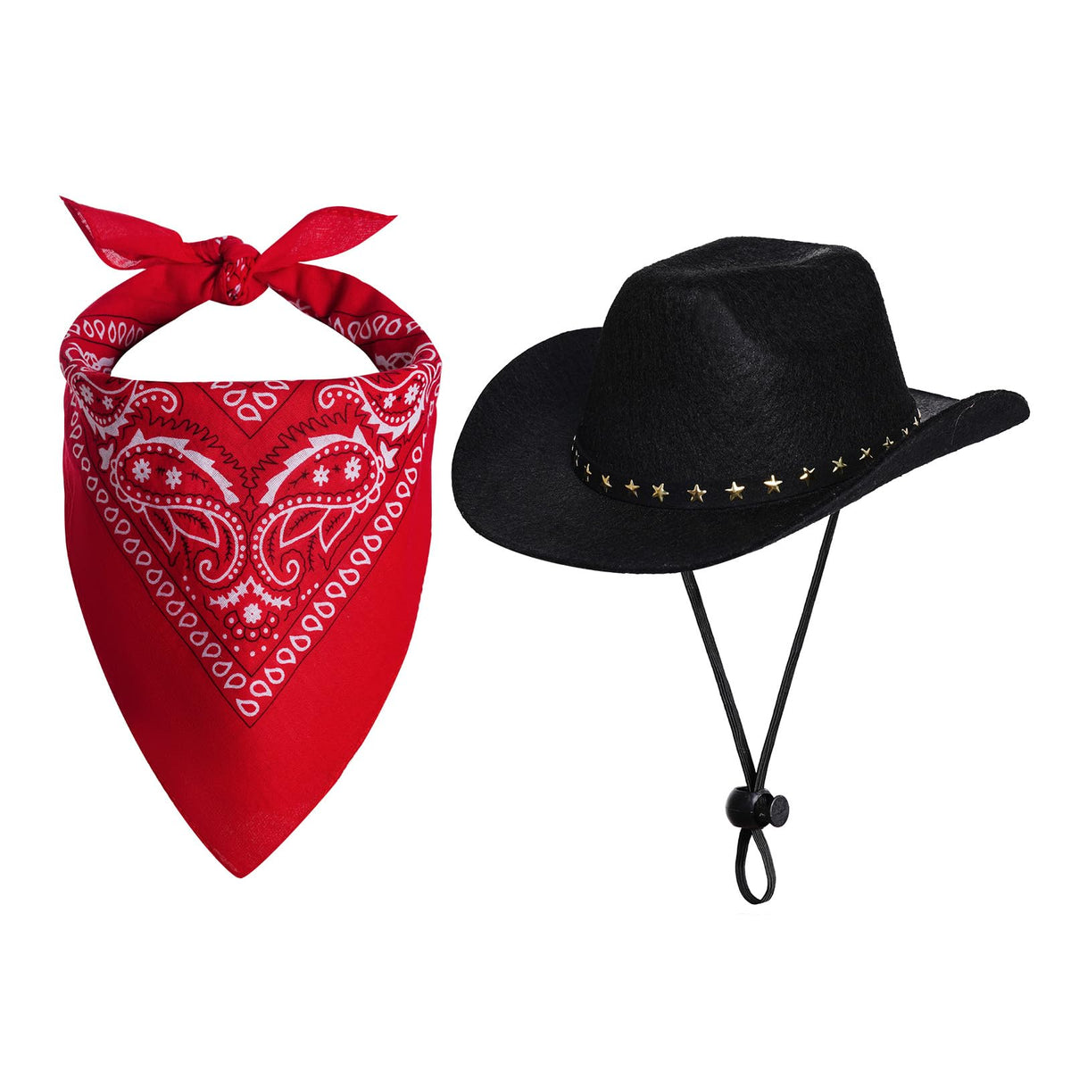 choyaxo Pet Cowboy Costume Halloween Costumes for Dogs Cat Cowboy Hat with Bandana Scarf (Small)