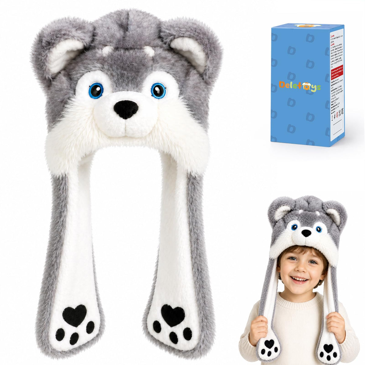 Moving Ear Hat, Soft Funny Animal Hats Jumping Beating Plush Caps Holiday Cosplay Dress Up Gift for Adult