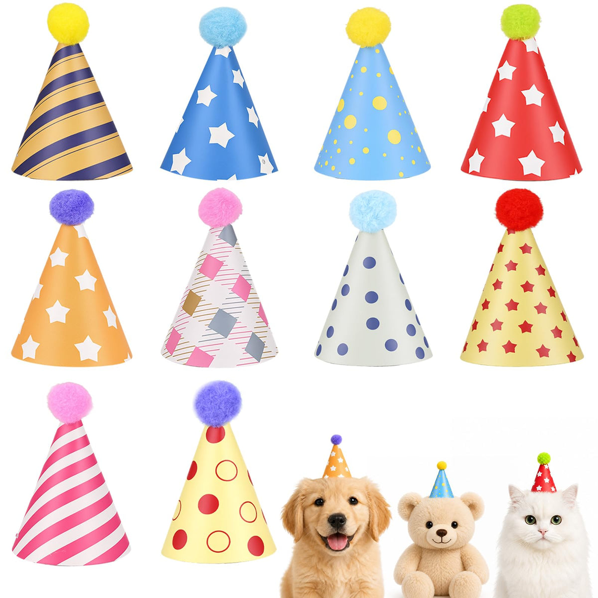 Mini Party Hats, Cute Party Hats for Stuffed Animals