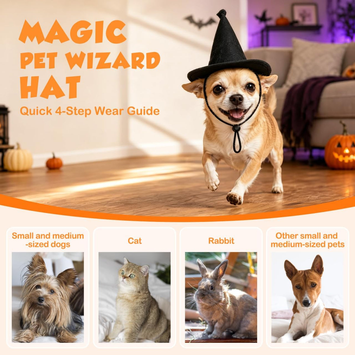 YARNOW 2 Pcs Dog Witch Hat Halloween Pet Hat Halloween Witch for Dog Cat Pet Costume Accessories, 17.00X16.00X12.50CM, Black