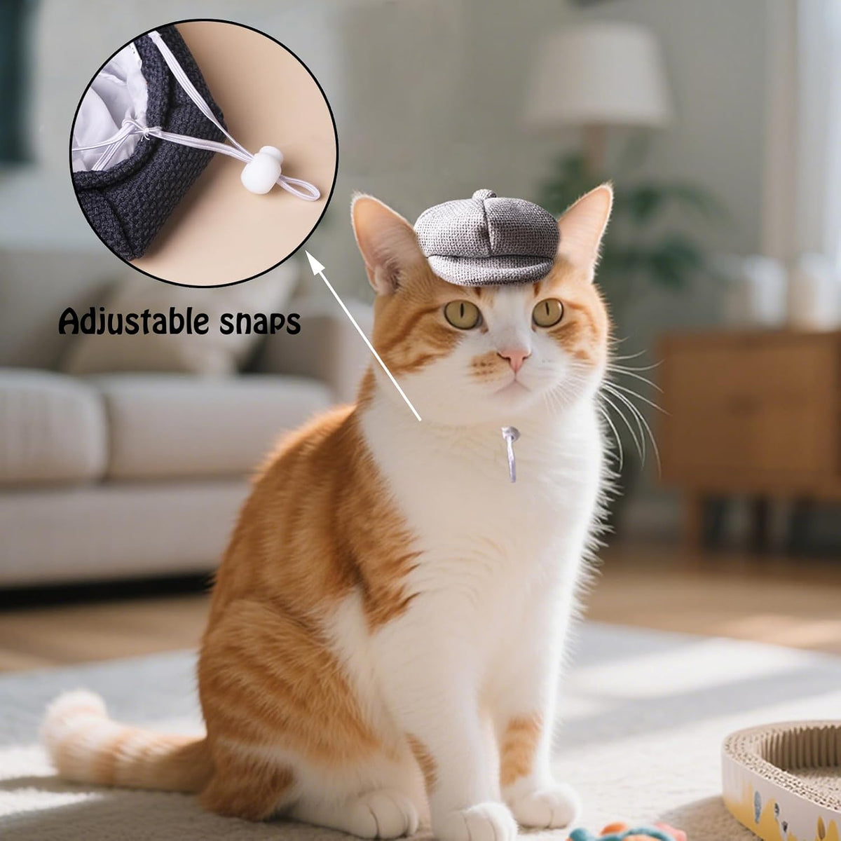 SEIS 3 Pcs Dog Berets Fashion Pet Hat French Artist Cat Cap Baseball Cap for Party Birthday Wedding Photo (L, Retro)