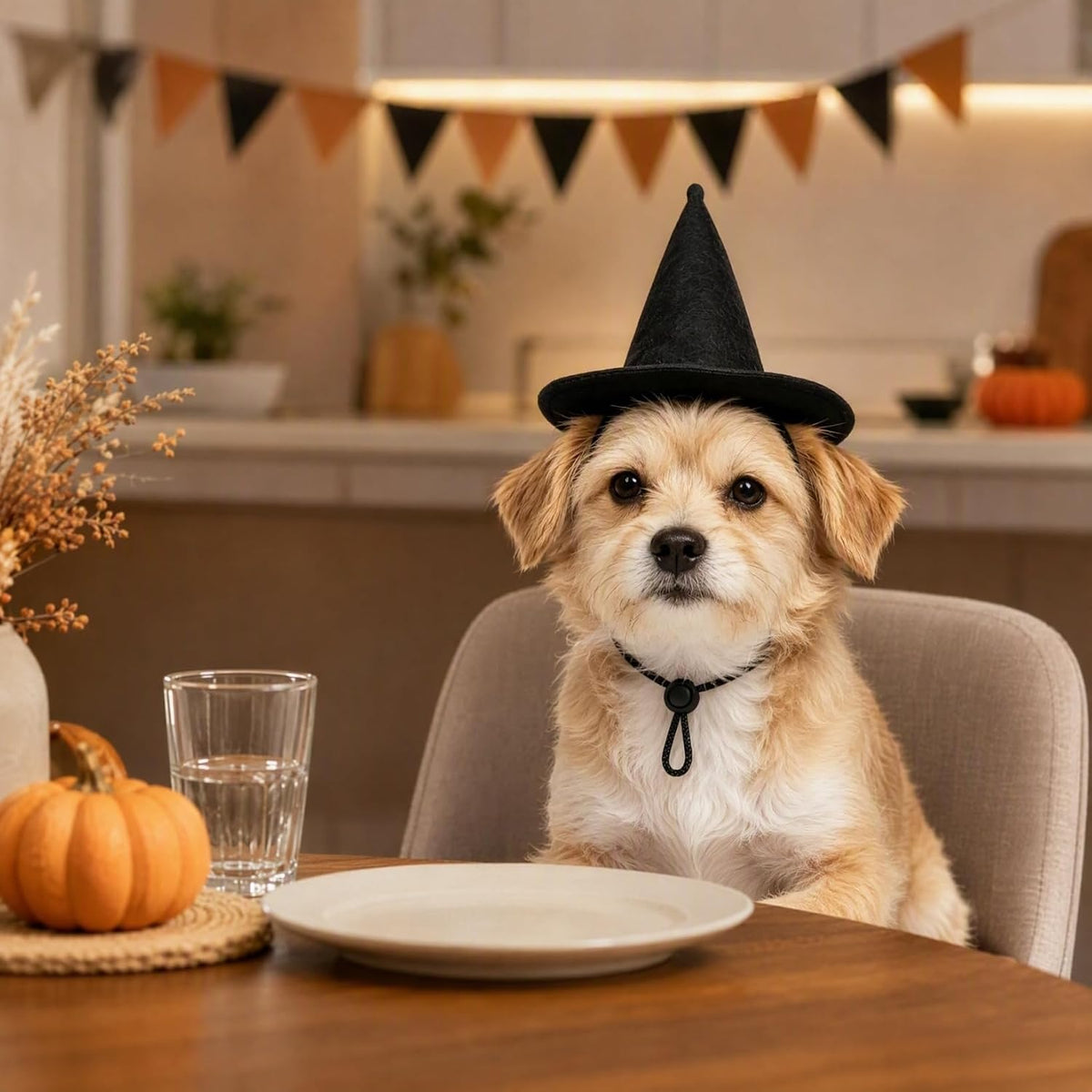 YARNOW 2 Pcs Dog Witch Hat Halloween Pet Hat Halloween Witch for Dog Cat Pet Costume Accessories, 17.00X16.00X12.50CM, Black