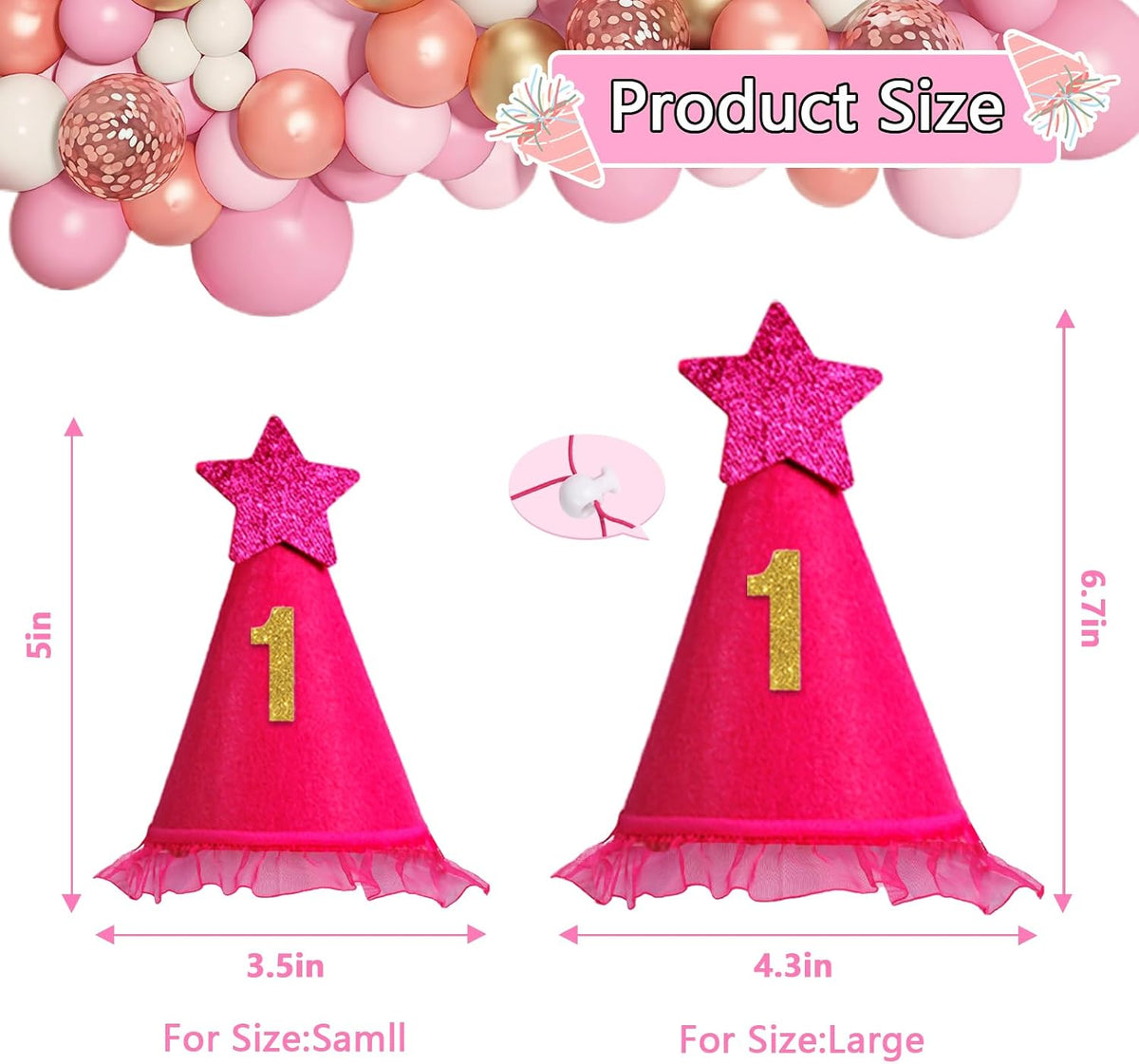 Rose Pink Girl Dog Birthday Party Supplies with Hat Bandana Numbers