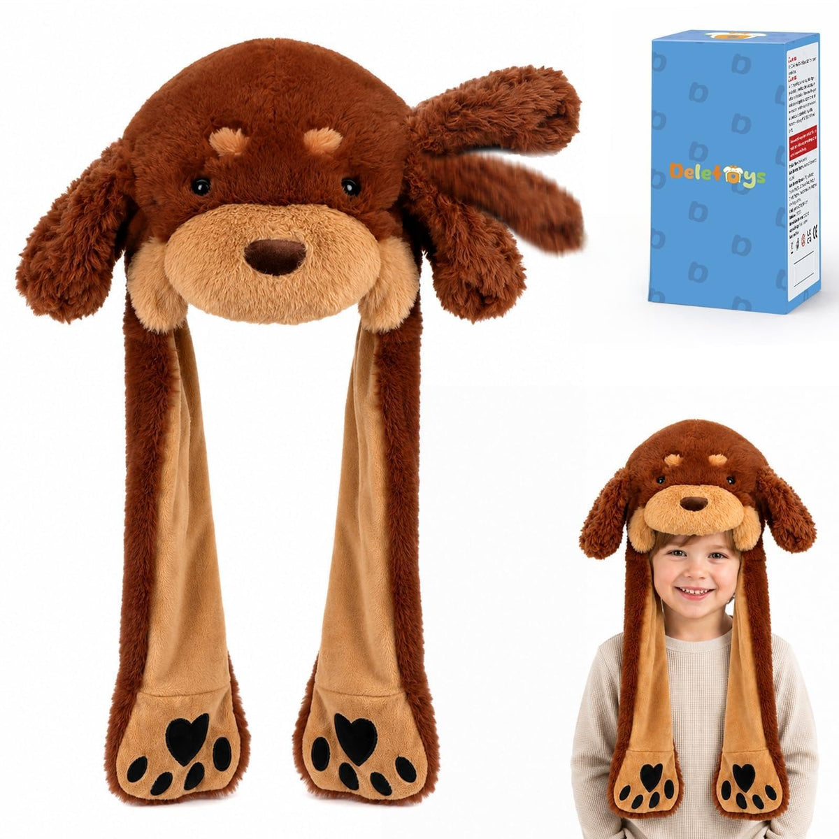 Moving Ear Hat, Soft Funny Animal Hats Jumping Beating Plush Caps Holiday Cosplay Dress Up Gift for Adult