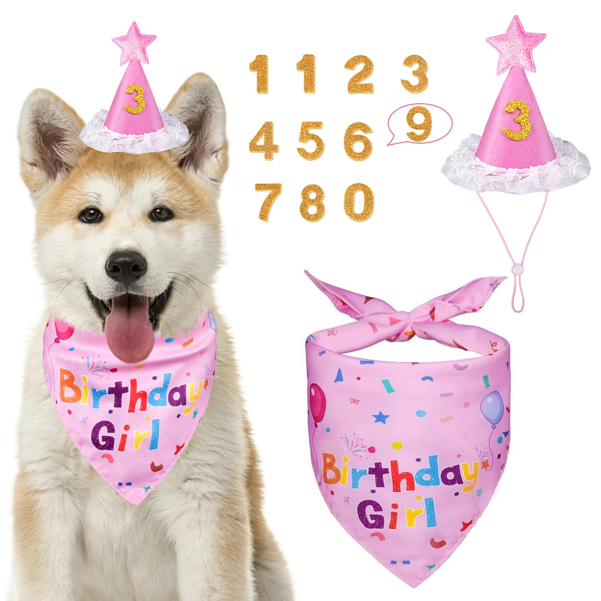 Dog Birthday Party Supplies,Dog Birthday Bandana,Dog Birthday Hat