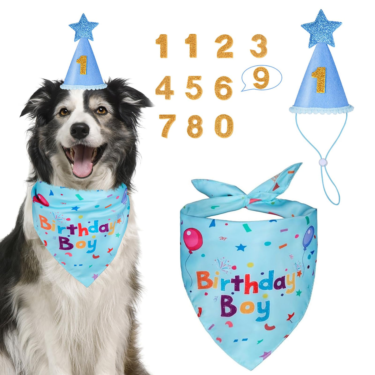 Dog Birthday Party Supplies,Dog Birthday Bandana,Dog Birthday Hat