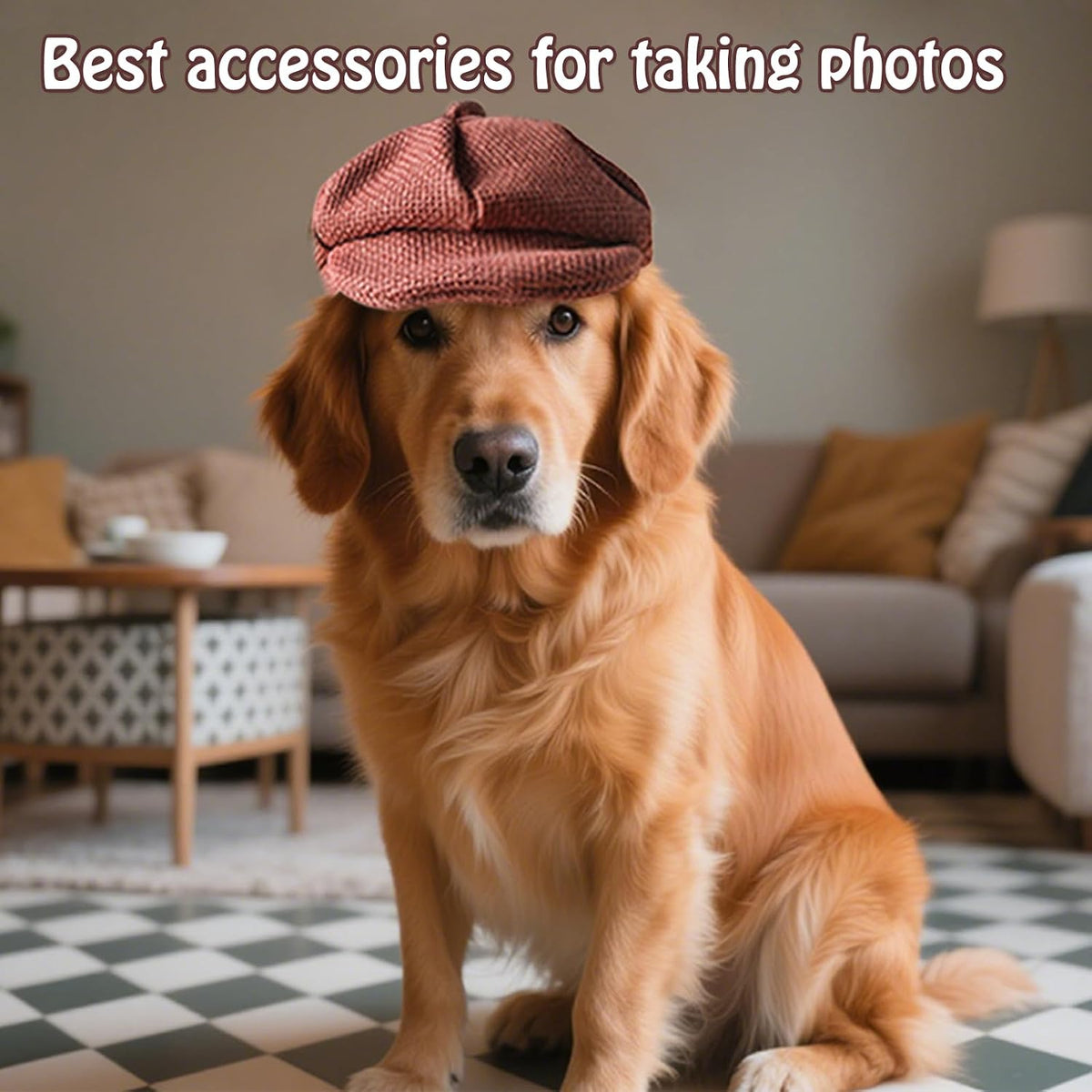 SEIS 3 Pcs Dog Berets Fashion Pet Hat French Artist Cat Cap Baseball Cap for Party Birthday Wedding Photo (L, Retro)