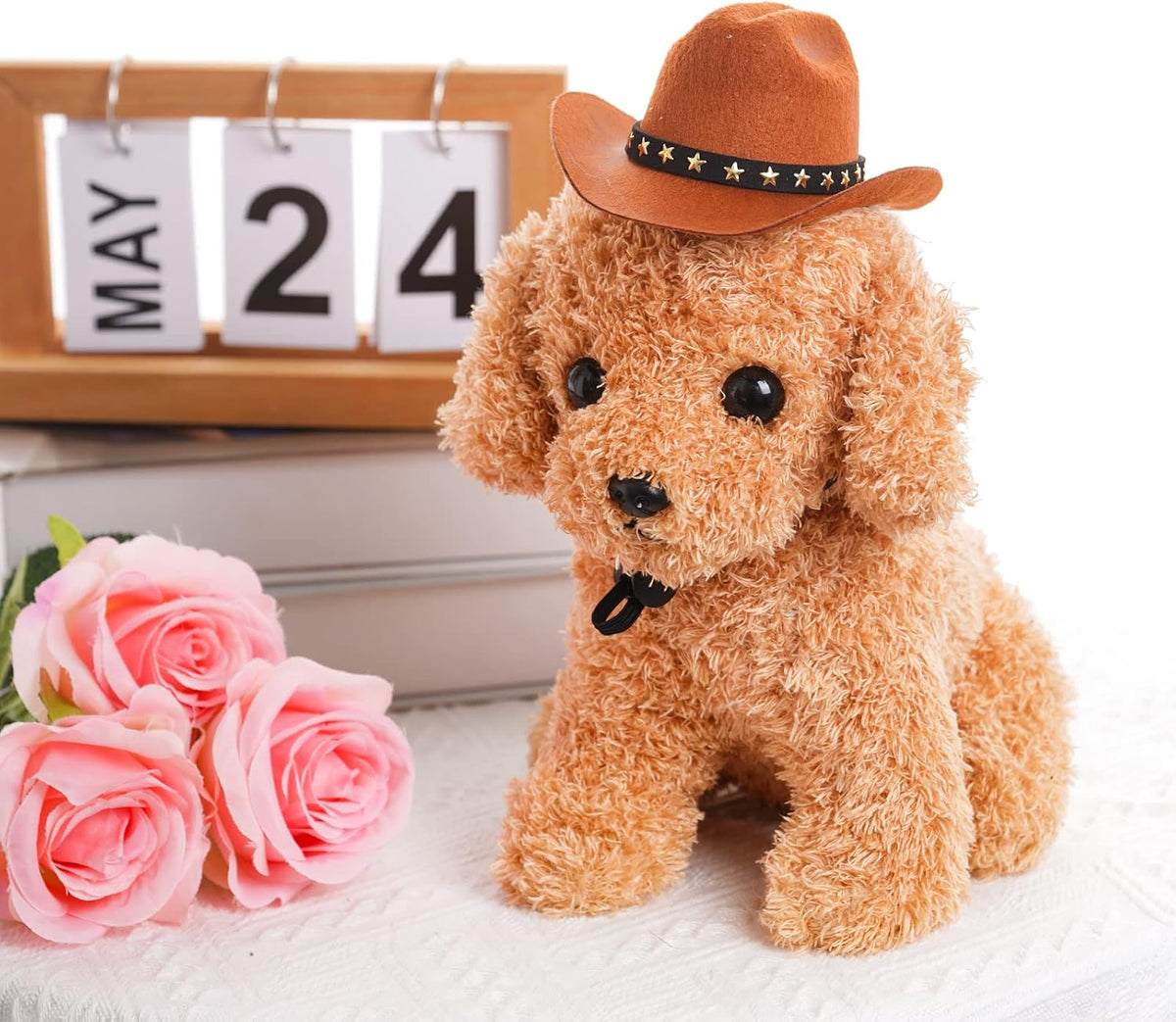 choyaxo Pet Cowboy Costume Cosplay Cap Halloween Costumes for Dogs Cat Pet Party Decoration Mini Cowboy Hat (Brown, Small)