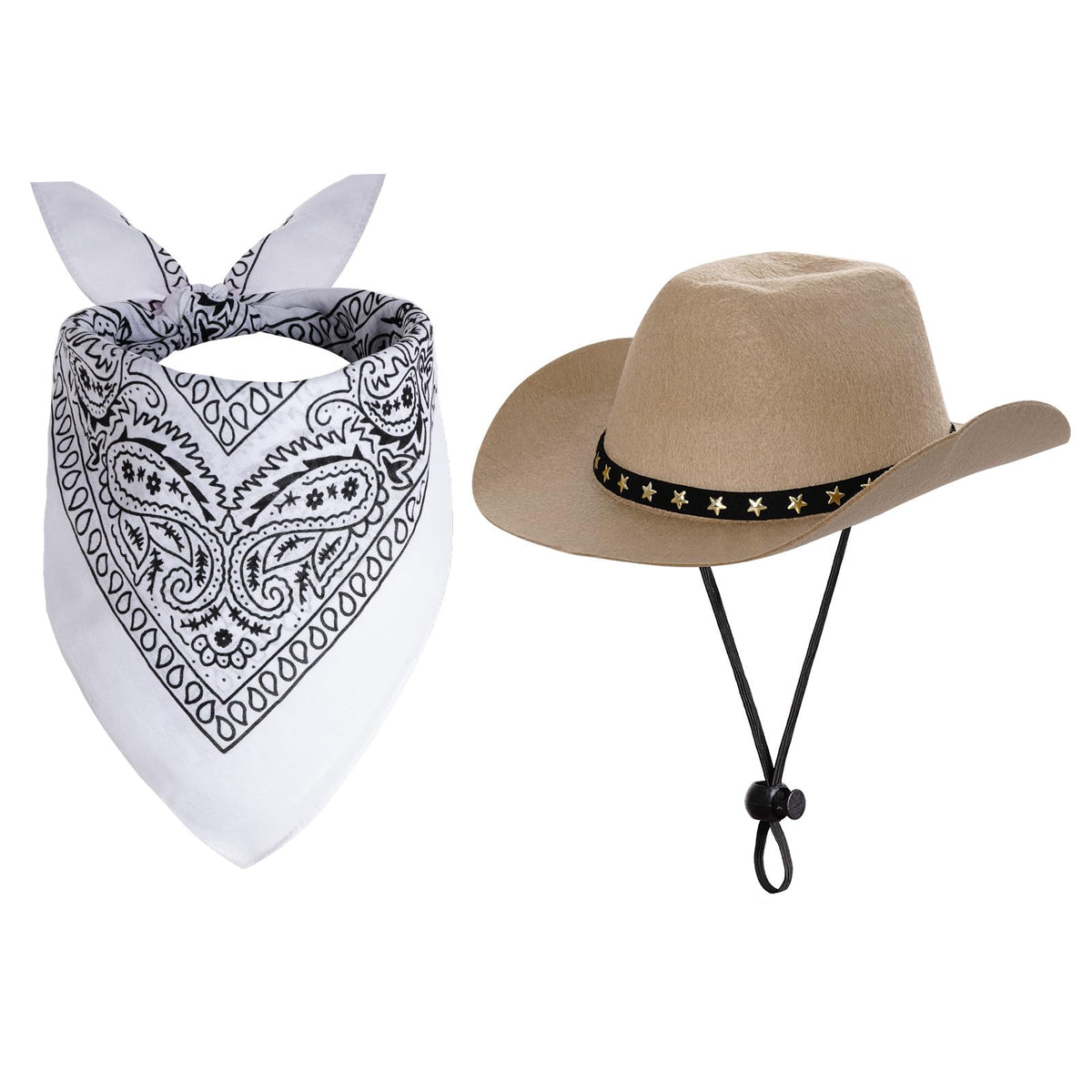 choyaxo Pet Cowboy Costume Halloween Costumes for Dogs Cat Cowboy Hat with Bandana Scarf (Small)