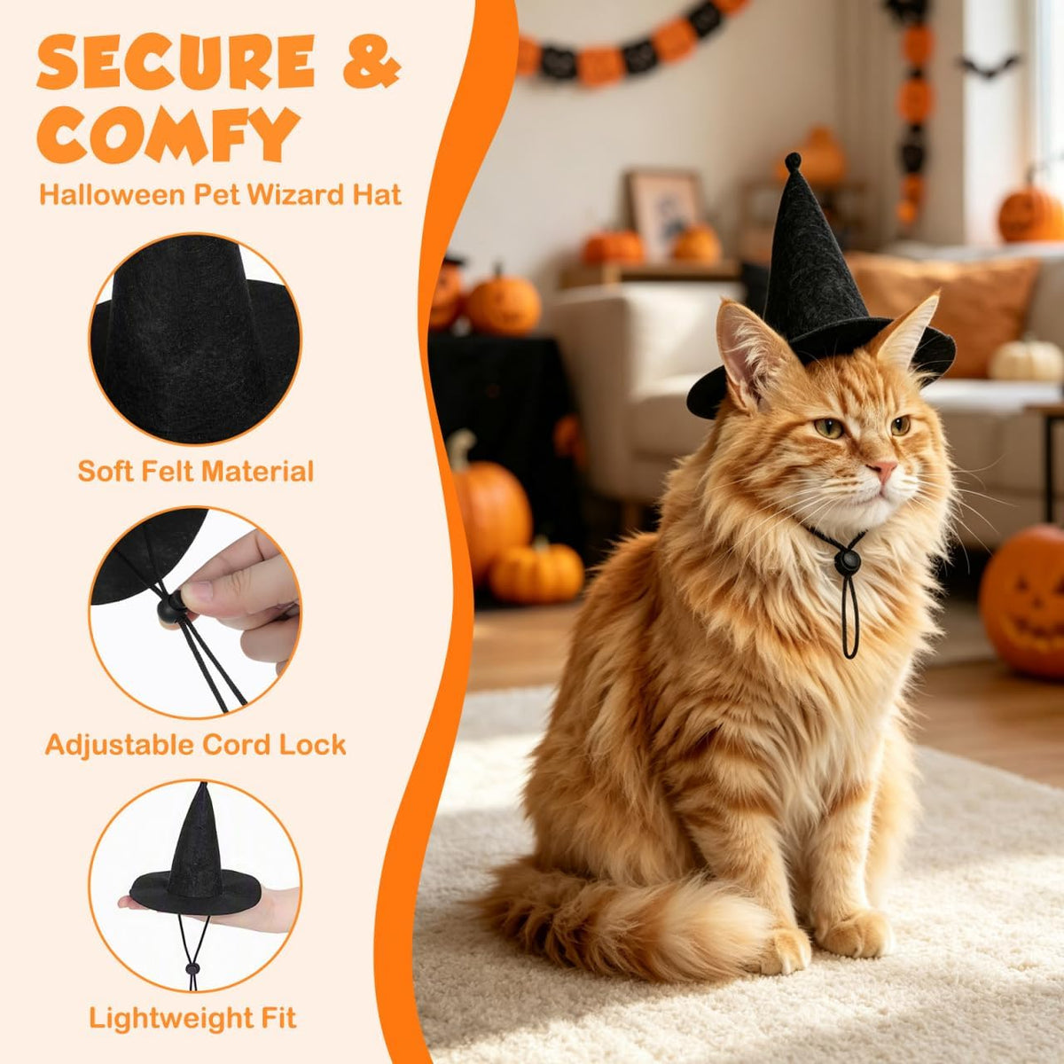 YARNOW 2 Pcs Dog Witch Hat Halloween Pet Hat Halloween Witch for Dog Cat Pet Costume Accessories, 17.00X16.00X12.50CM, Black