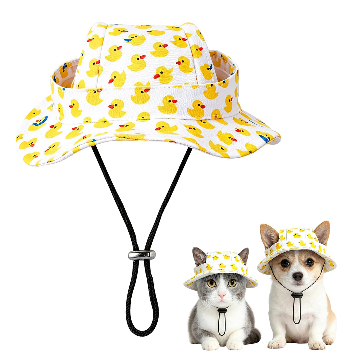 Dog Sun Hat, Hat for Dogs with Ear Holes, Pet Apparel Accessories, Breathable Drawstring for Summer Sun Protection, Outdoor Walking and Beach Activities, Small and Medium Dogs(Pink Small)