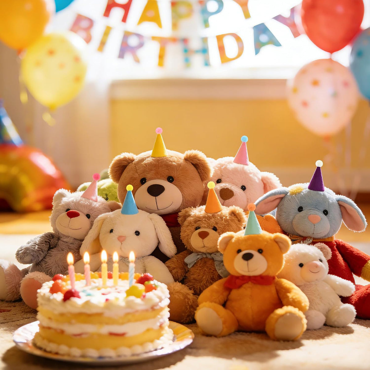 CANREVEL Mini Party Hats for Stuffed Animals Headwear, Birthday Hats