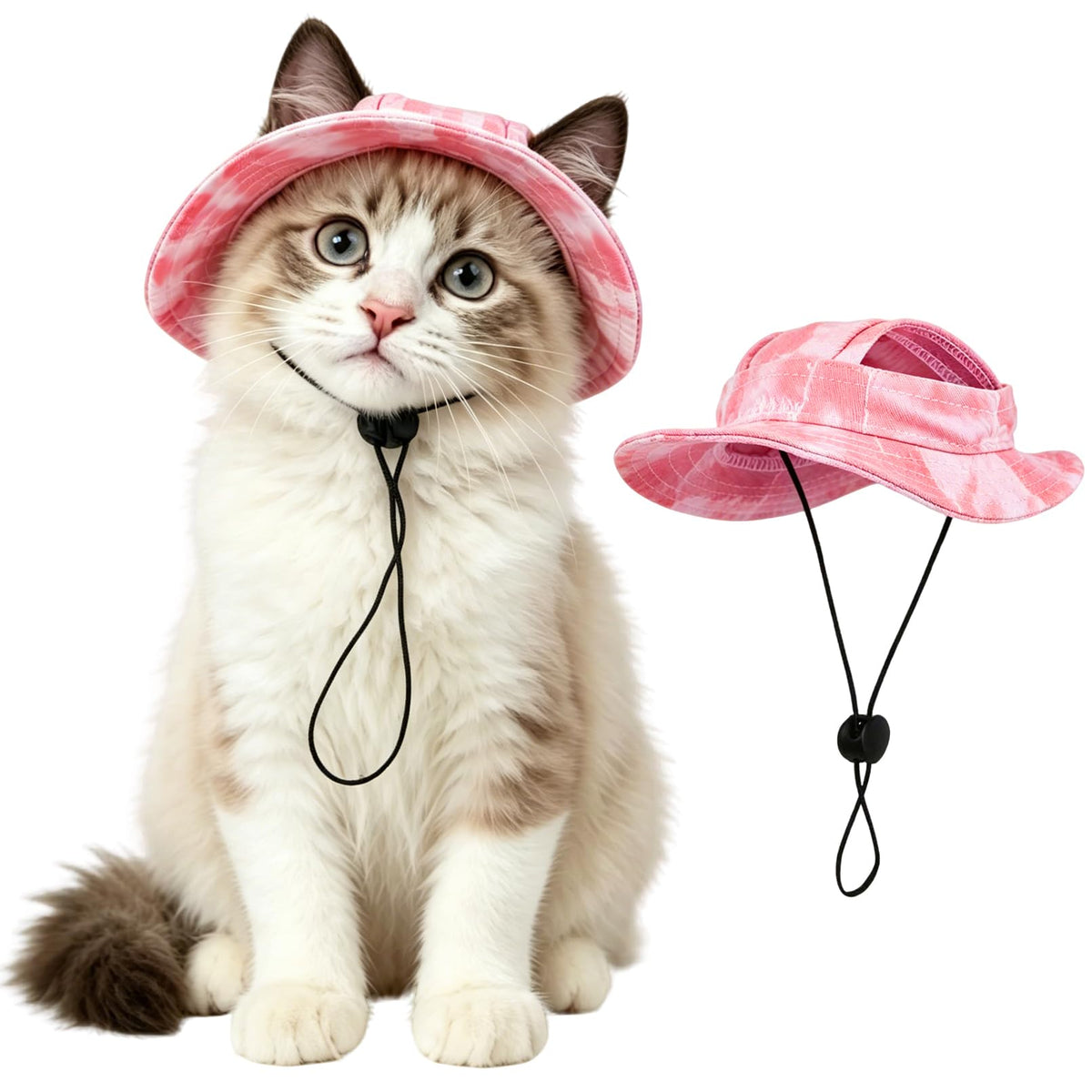 Cat Hats for Cats Only, Cat Sun Hat Sphynx Hat with Ear Hole Kitten Headwear Sun Sombrero Caps Summer Cat Cowboy Hats, Pet Chihuahua Sunscreen Baseball Outdoor Cap,Dinosaur
