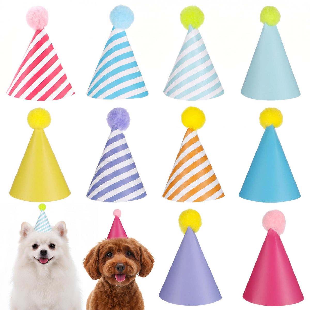 Tucnoeu 10pcs Colorful Mini Party Hats, Cute Party Hats for Stuffed Animals