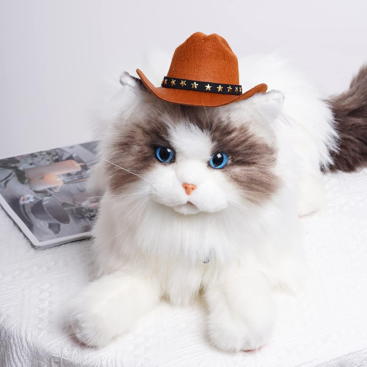 choyaxo Pet Cowboy Costume Cosplay Cap Halloween Costumes for Dogs Cat Pet Party Decoration Mini Cowboy Hat (Brown, Small)