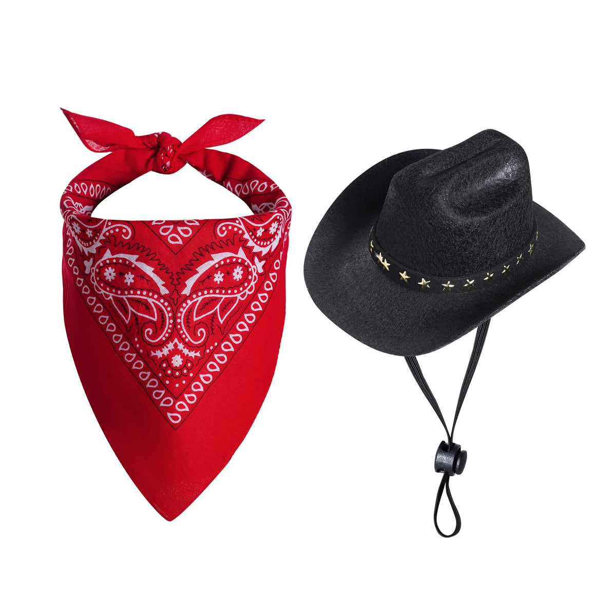 choyaxo Pet Cowboy Costume Halloween Costumes for Dogs Cat Cowboy Hat with Bandana Scarf (Small)