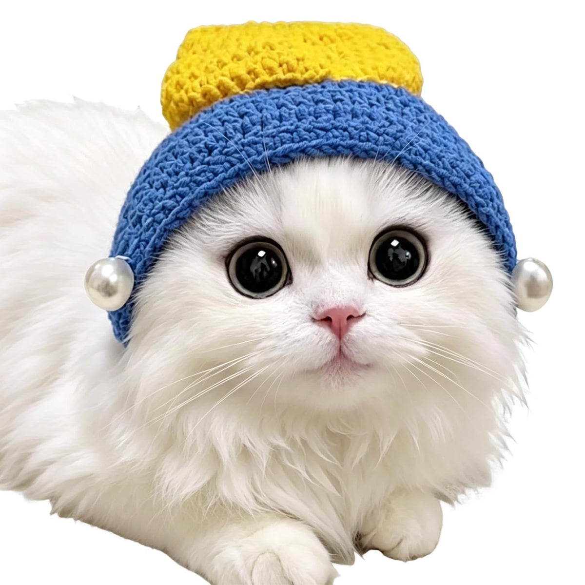 Strawberry Cat Hat, Cotton & Soft Cute Knitted Hats for Cats Birthday Party Christmas Puppy Hat for Small Pets (Red, M)