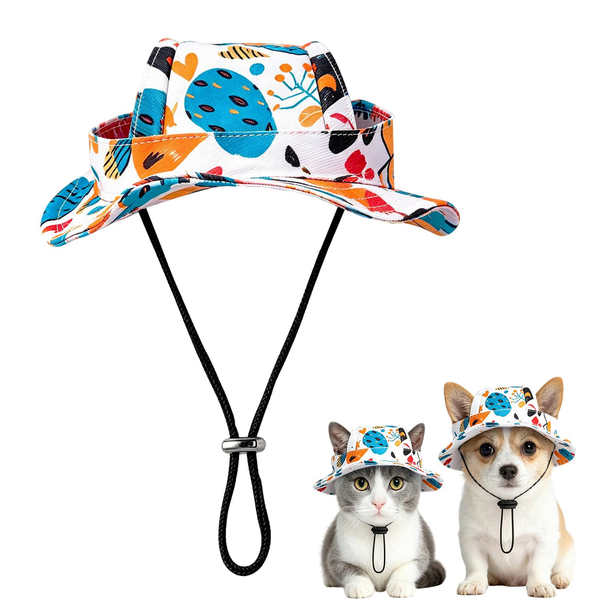 Dog Sun Hat, Hat for Dogs with Ear Holes, Pet Apparel Accessories, Breathable Drawstring for Summer Sun Protection, Outdoor Walking and Beach Activities, Small and Medium Dogs(Pink Small)