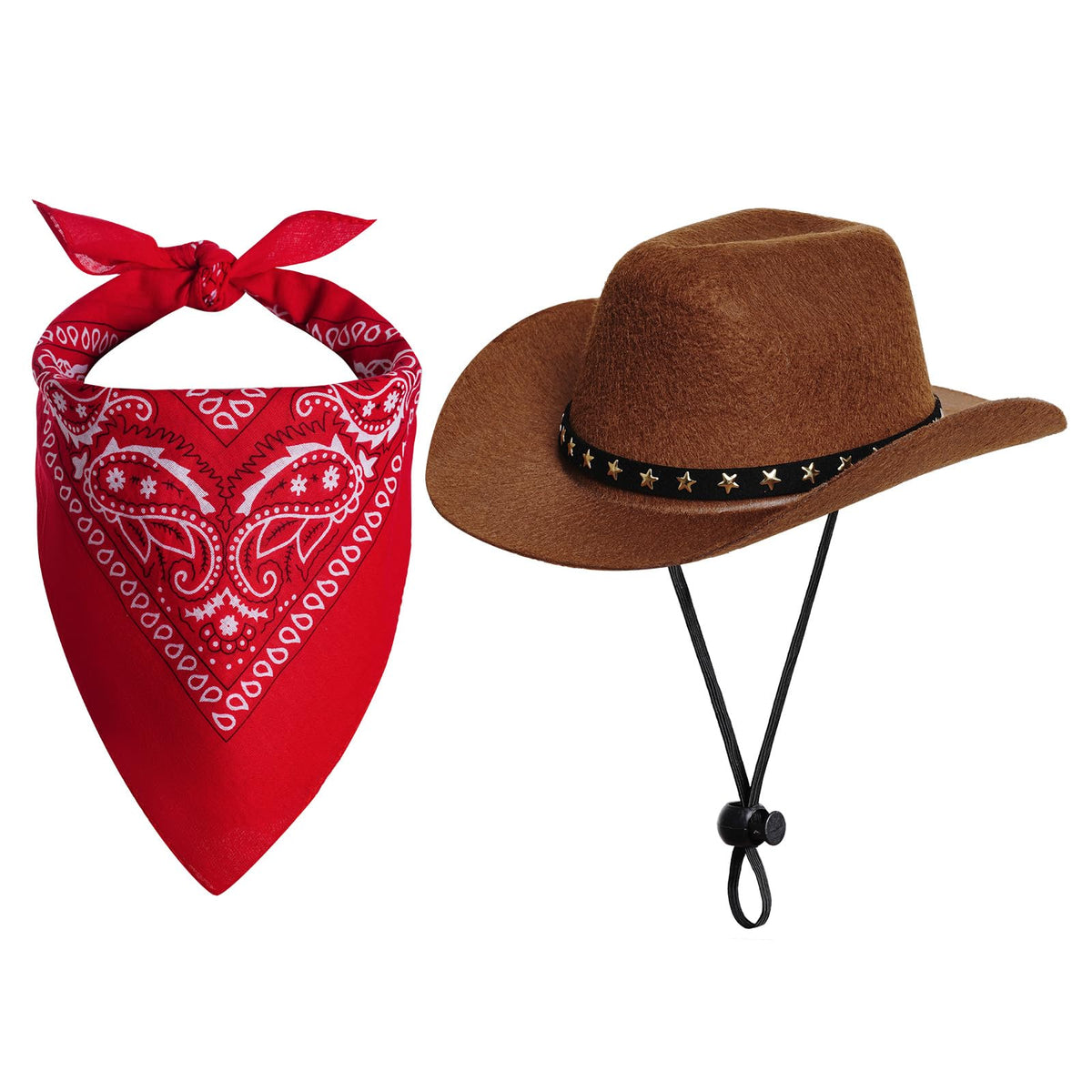 choyaxo Pet Cowboy Costume Halloween Costumes for Dogs Cat Cowboy Hat with Bandana Scarf (Small)