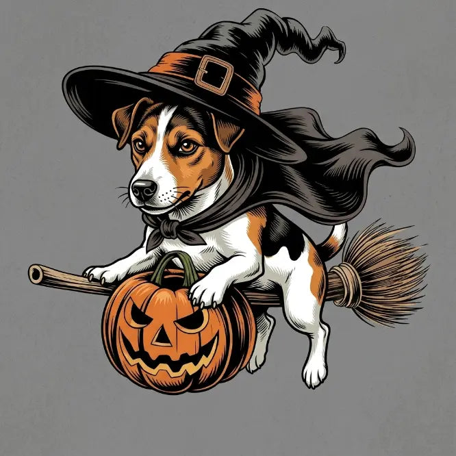 Custom Dog Comfort Colors 50+ |Funny Halloween Themed Shirt for Dog Lovers |Breed Specific Witch Costume Dog Print Tee Cute Halloween Style | Halloween Gift for Dog Lovers