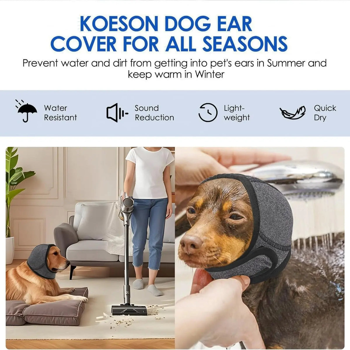 Dog Calming Head Wrap Hat Clothing, Waterproof, Quiet Ear Anti-Anxiety Cover for Anxiety Relief & Noise Protection
