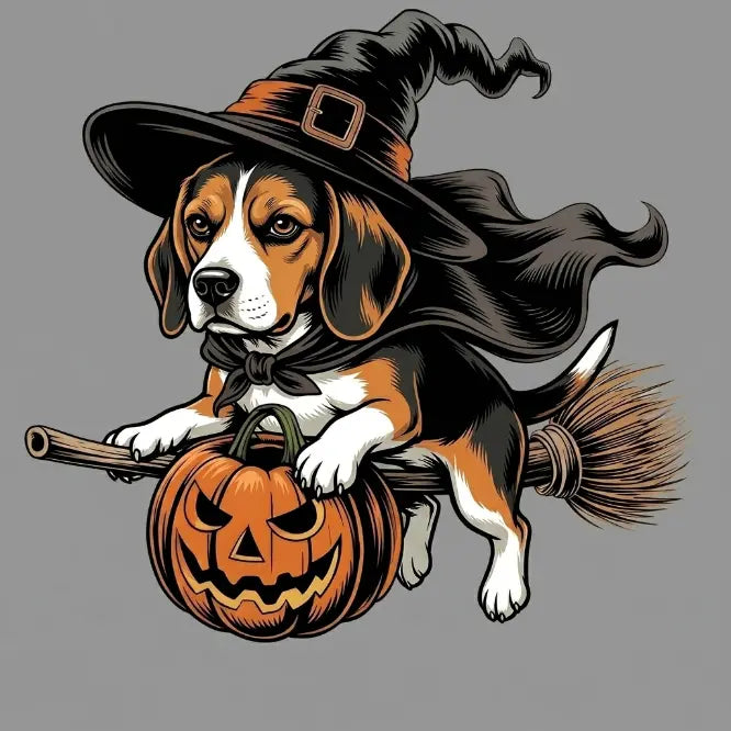 Custom Dog Comfort Colors 50+ |Funny Halloween Themed Shirt for Dog Lovers |Breed Specific Witch Costume Dog Print Tee Cute Halloween Style | Halloween Gift for Dog Lovers