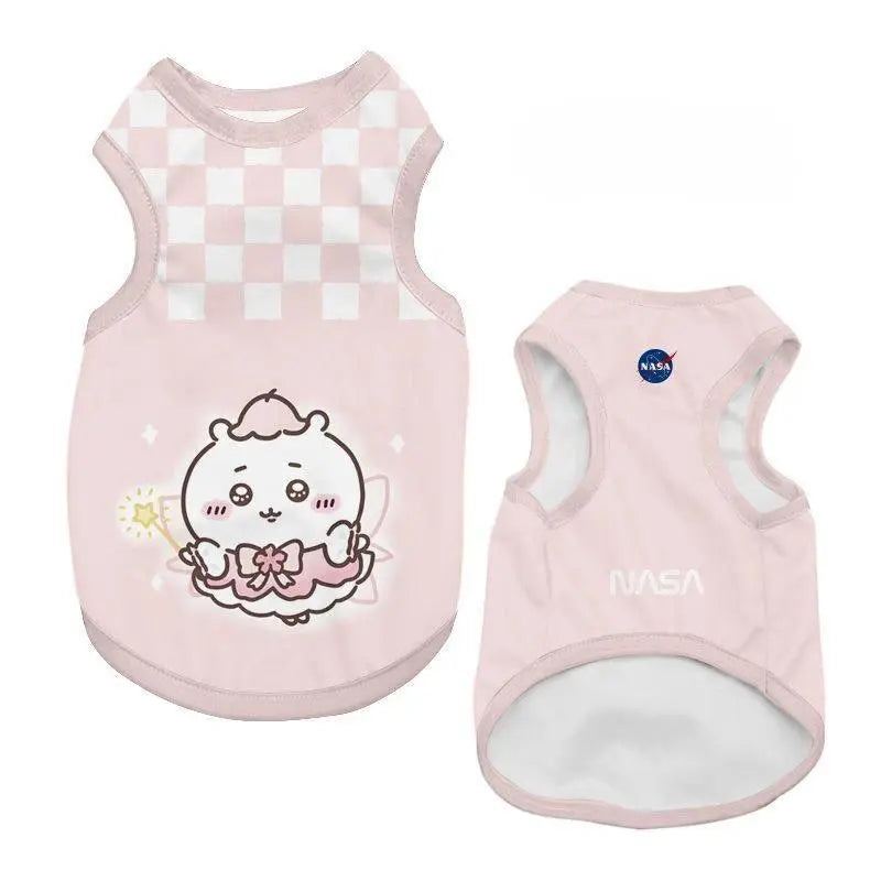 Chiikawa Pet Vest Summer Mesh Dog Clothes Cartoon Design Breathable Puppy Shirt For Small Dogs Cats Fashion Pet Supply Gift