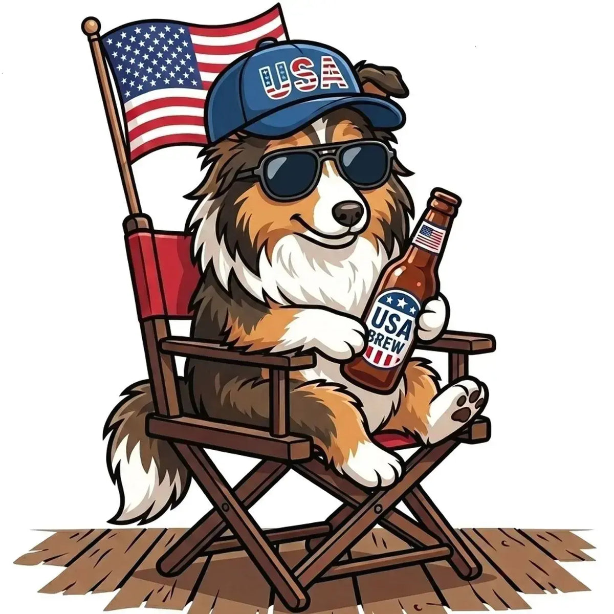 [BLUE JEAN] Comfort Colors Blue Jean Custom 50 Dog 4th of July Ivory Shirt, USA Dog Drinking Beer Tee, Patriotic Puppy Independence Day Shirt, Funny Dog