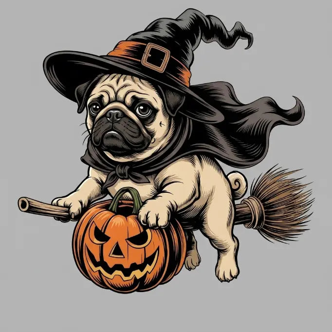 Custom Dog Comfort Colors 50+ |Funny Halloween Themed Shirt for Dog Lovers |Breed Specific Witch Costume Dog Print Tee Cute Halloween Style | Halloween Gift for Dog Lovers