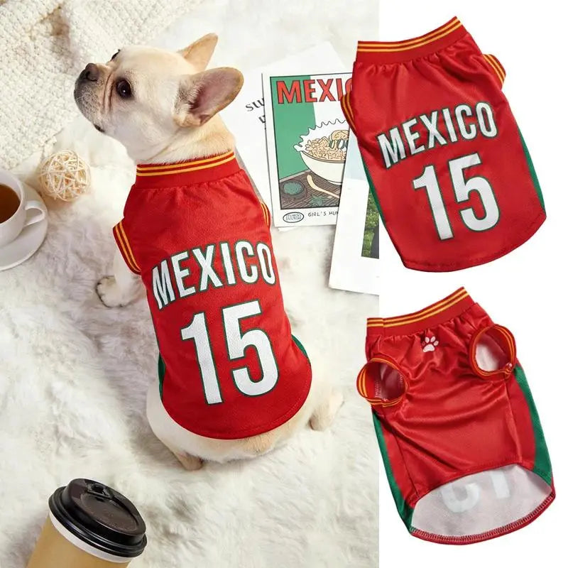 Breathable Mesh Fabric Pet Sports T-Shirts - Multi-Size Summer Basketball Jerseys for Small & Large Pets (S, XXL Sizes for Schnauzer, Teddy, Puppies, Cats)