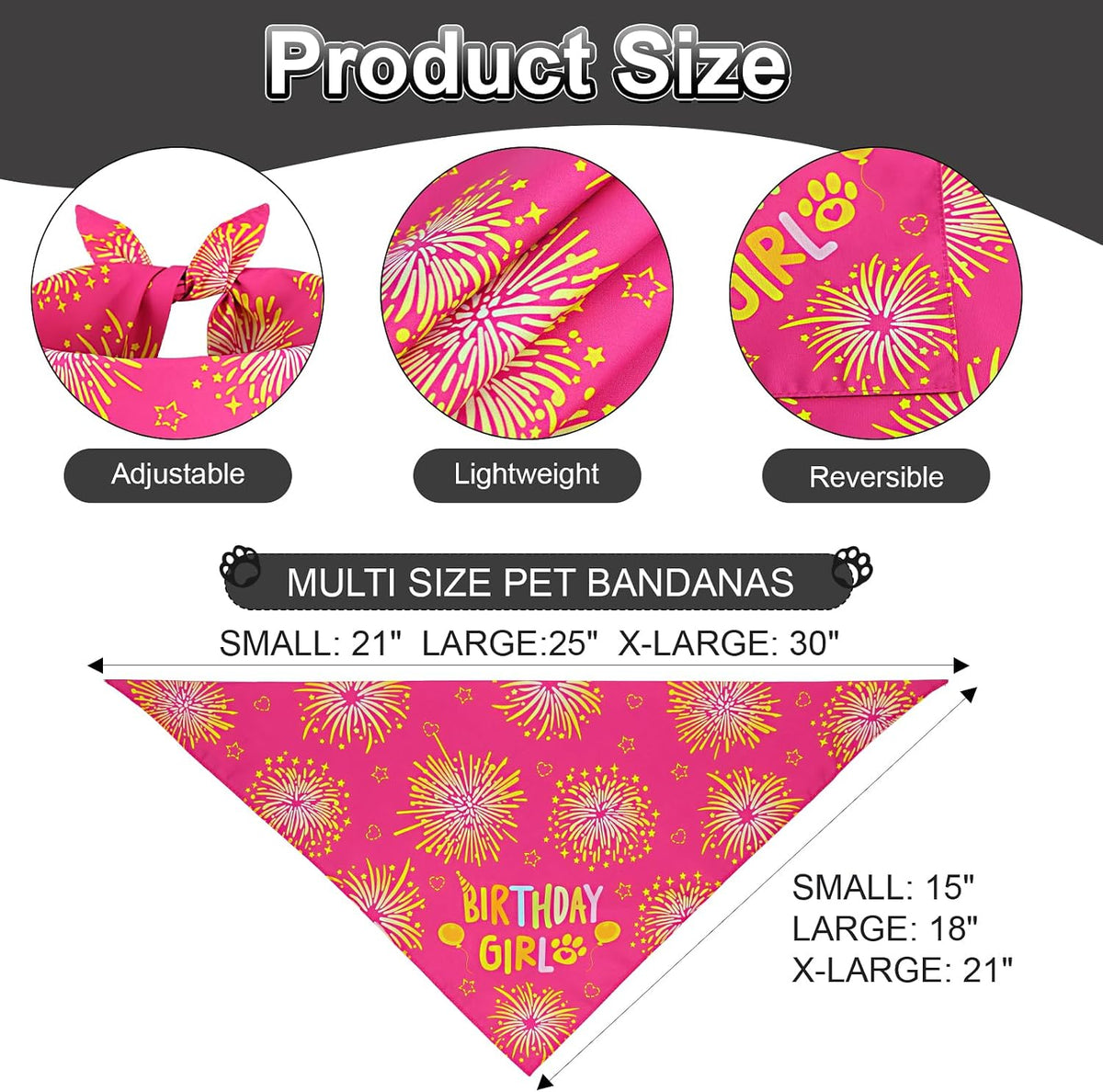 Rose Pink Girl Dog Birthday Party Supplies with Hat Bandana Numbers