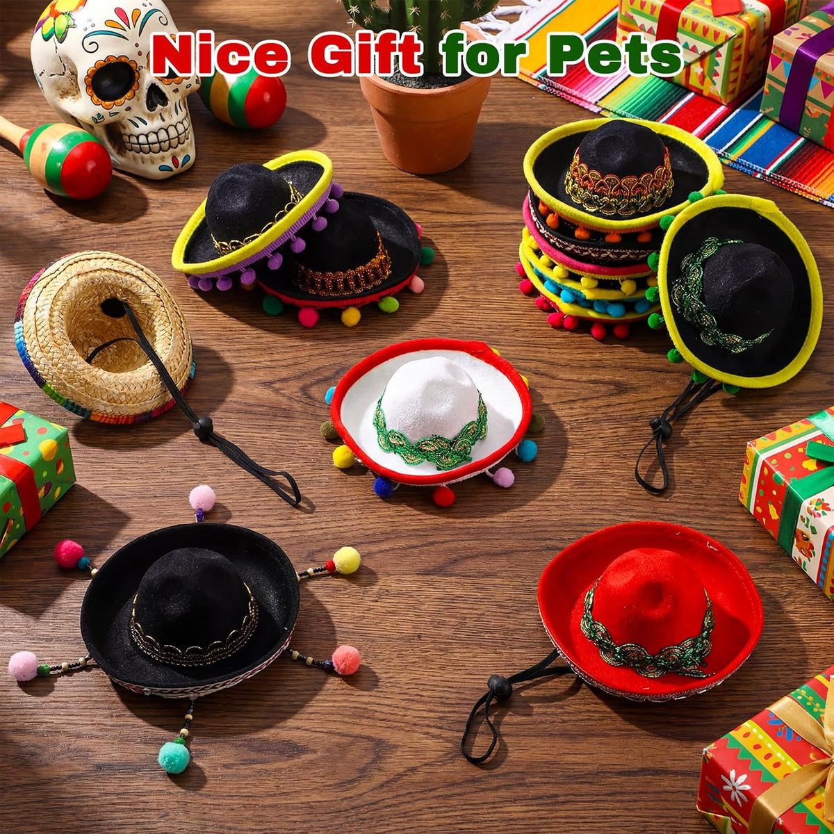 Shinylin Dog Sombrero Hats. Mini Mexican Pet Costume