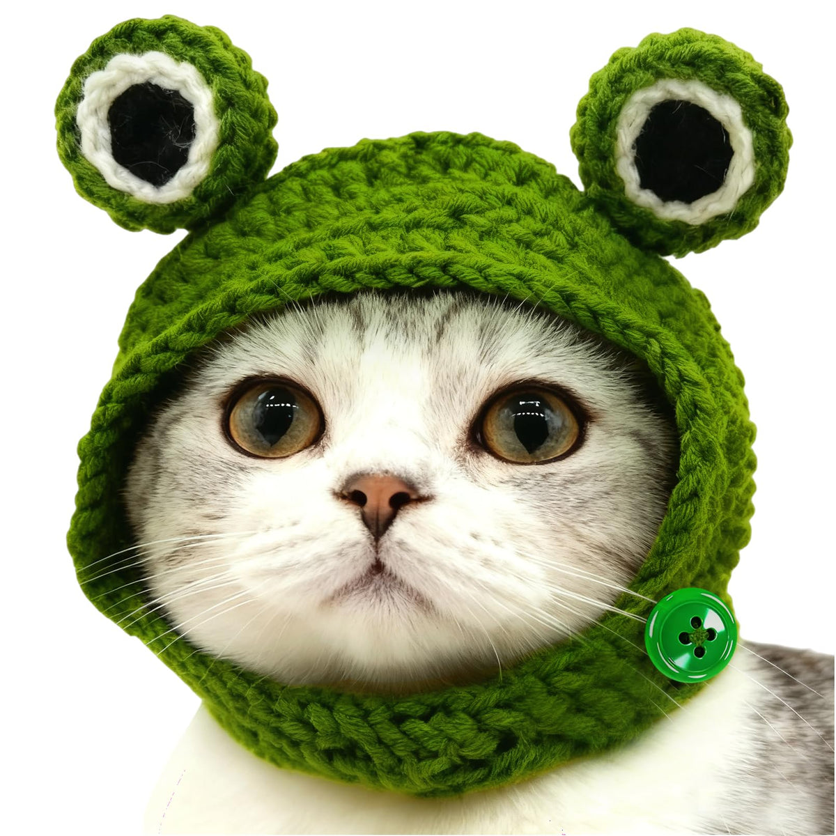 Strawberry Cat Hat, Cotton & Soft Cute Knitted Hats for Cats Birthday Party Christmas Puppy Hat for Small Pets (Red, M)