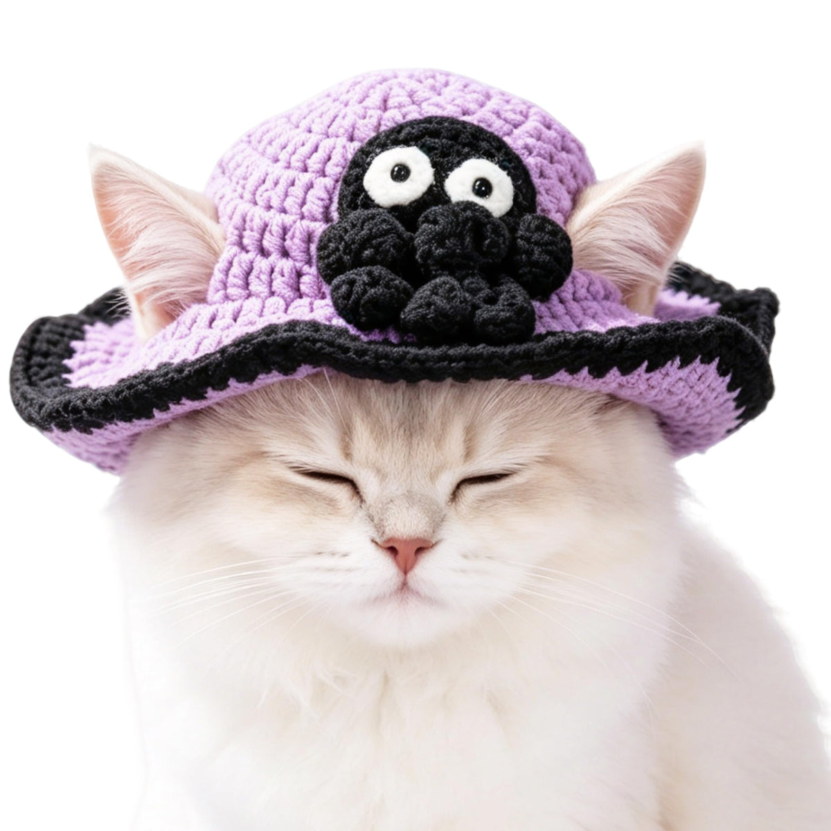 Strawberry Cat Hat, Cotton & Soft Cute Knitted Hats for Cats Birthday Party Christmas Puppy Hat for Small Pets (Red, M)