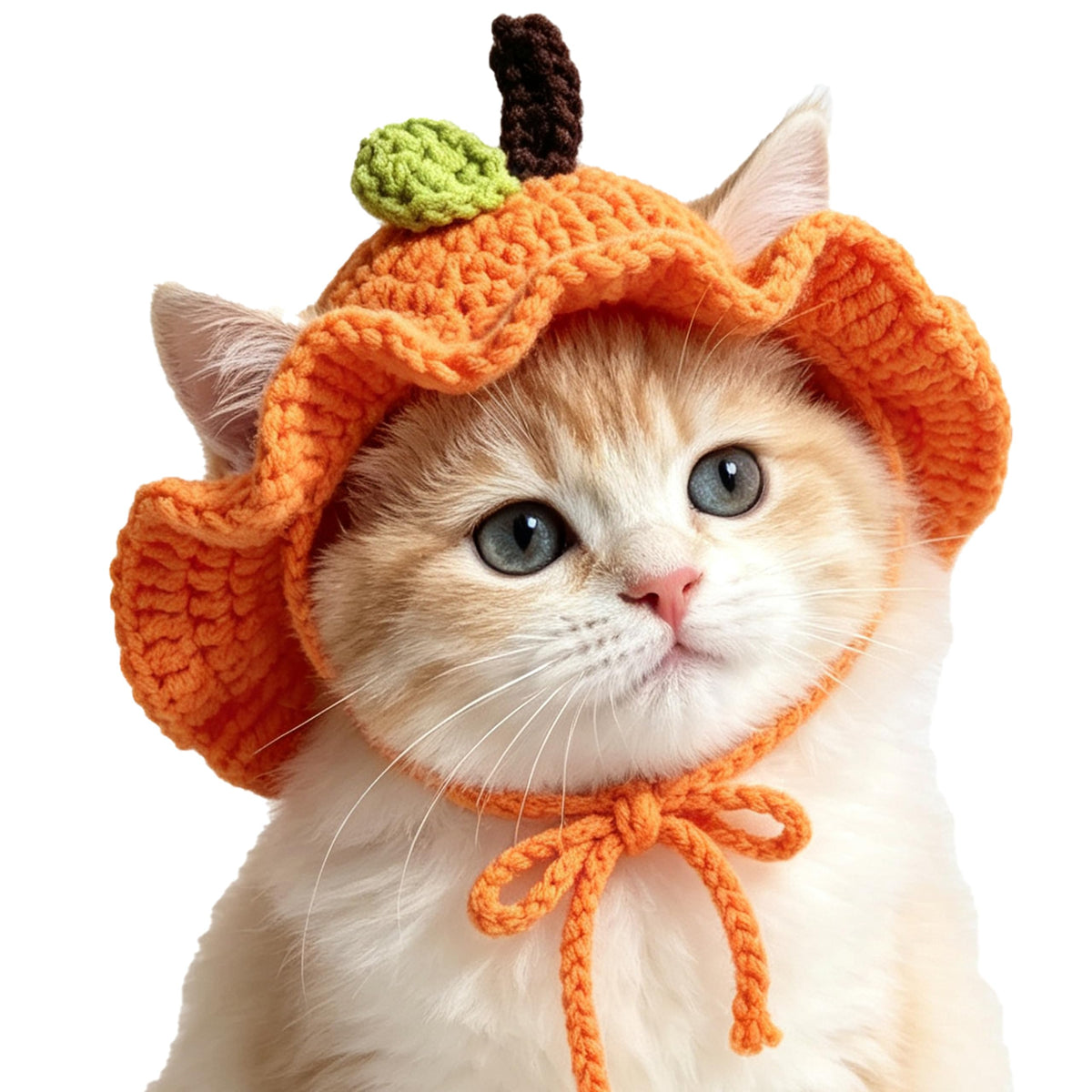 Strawberry Cat Hat, Cotton & Soft Cute Knitted Hats for Cats Birthday Party Christmas Puppy Hat for Small Pets (Red, M)