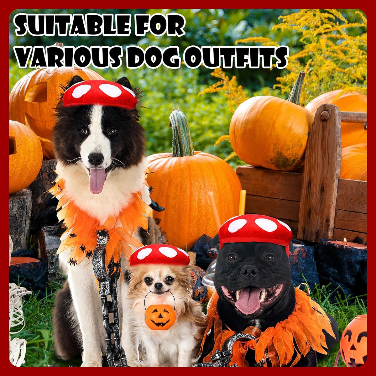 Huhumy Halloween Mushroom Costumes for Dog, Mushroom Dog Hat