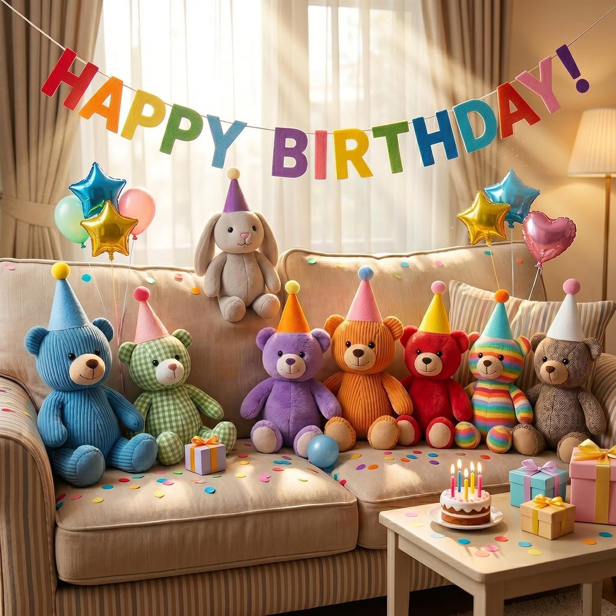 Mini Party Hats for Stuffed Animals, Colorful Birthday Hats