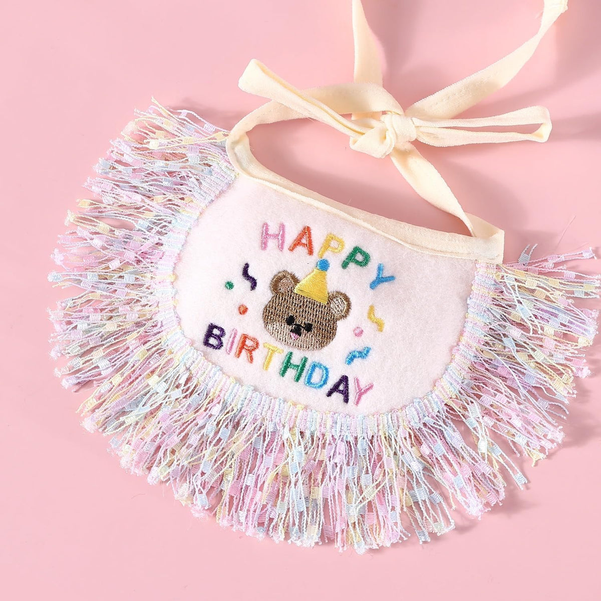 Cat Birthday Bandana Scarf and Party Hat Cute Tassel Scarf and Birthday Hat