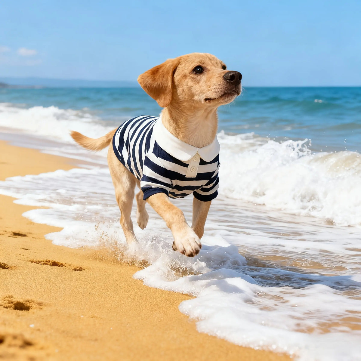 Striped Shirt, Scratch-resistant Dog T-shirt, Lightweight Summer Pet Clothing Suitable for the Beach and Hiking