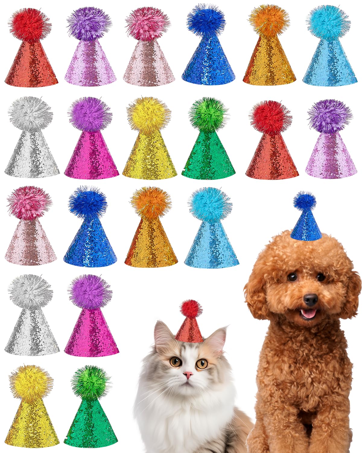 PET SHOW 10 Pack Mini Small Dog Party Hats