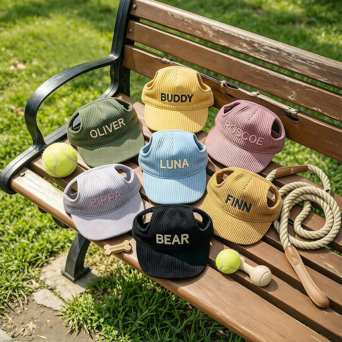 Personalized Embroidered Pet Sun Hat, Dog Baseball Cap with Ear Holes