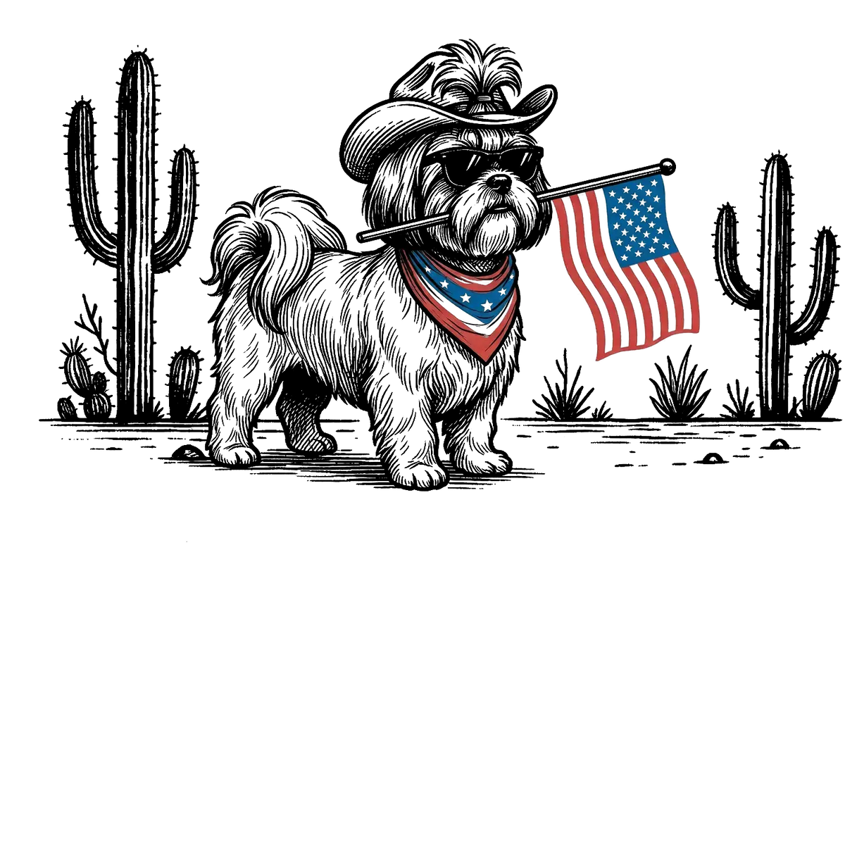Comfort Colors Patriotic Dog T-Shirt For 50+ Dog Breeds, Western Cowboy Style, 4th Of July Gift For Dog Lovers, Usa Flag Shirt, Apparel Made In The Usa
